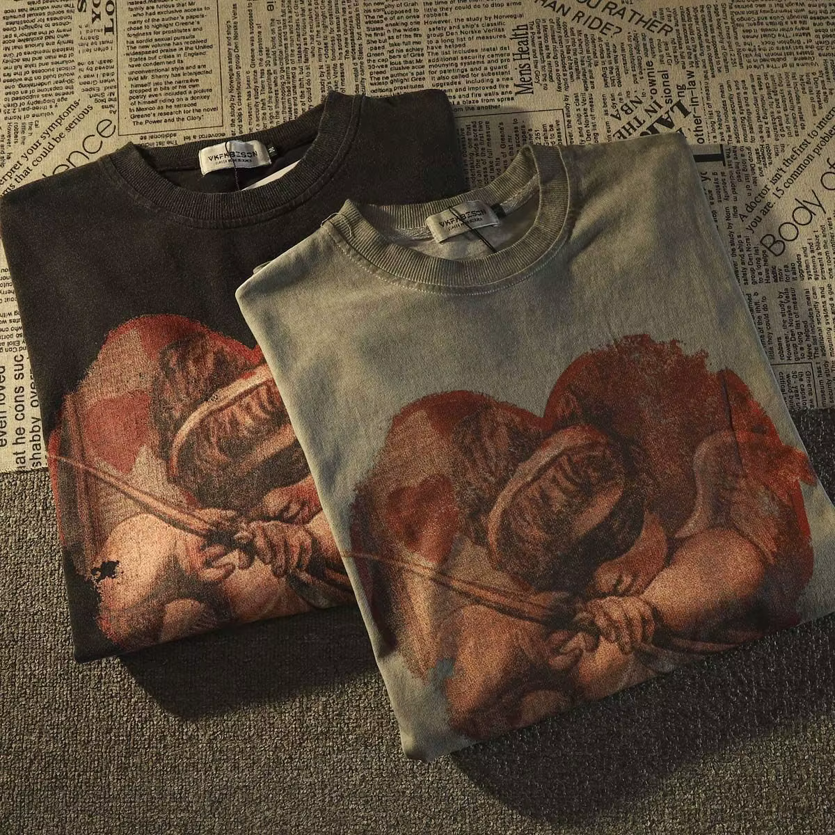 Sweat-shirt Y2K Retro Europe Love Angel Print, Hip Hop Cool Streetwear, Pull Respzed, Dark Goth, Y-H