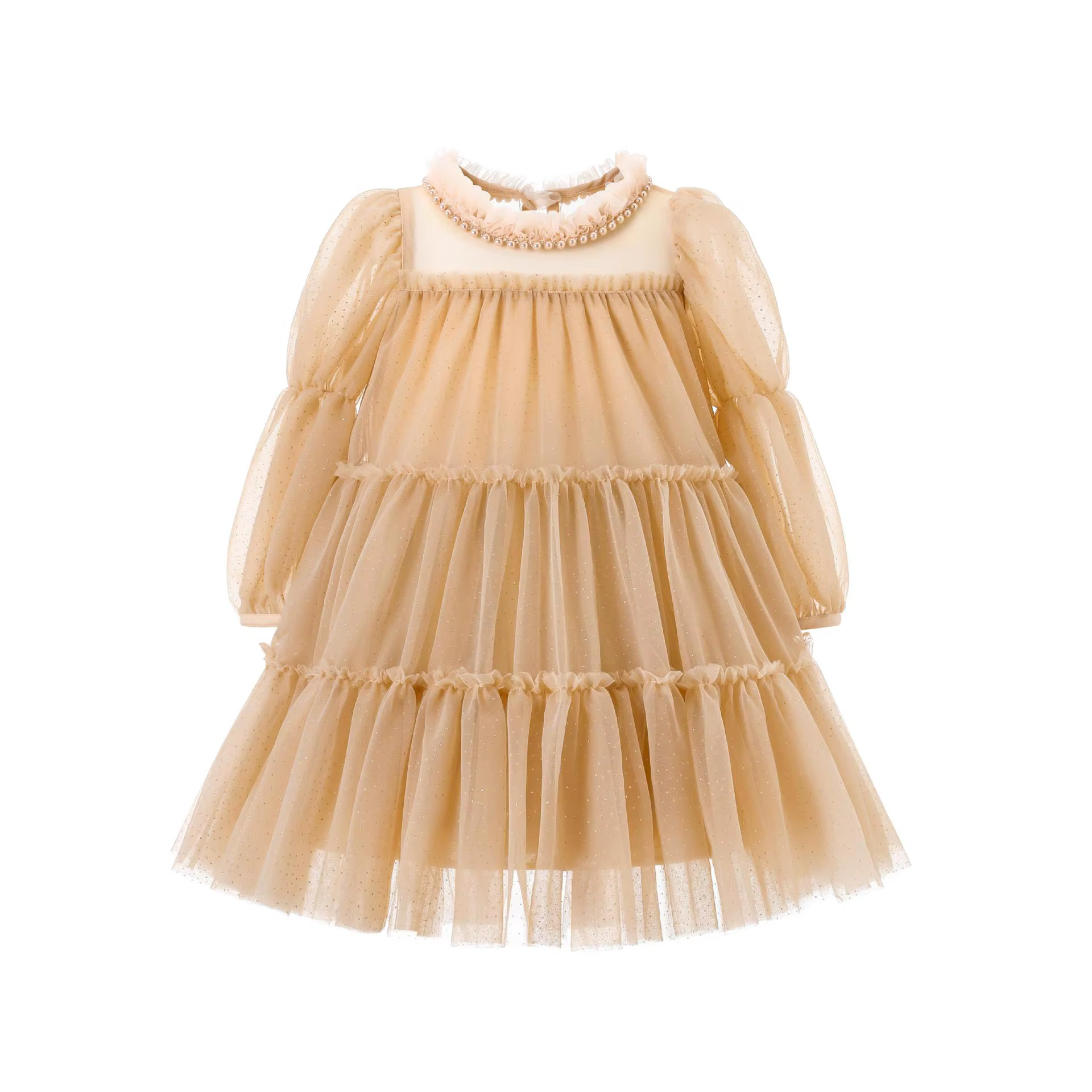 Robe de princesse pour filles de 3 4 5 6 7 ans, col rond, manches longues, robe de soirée pour bébé