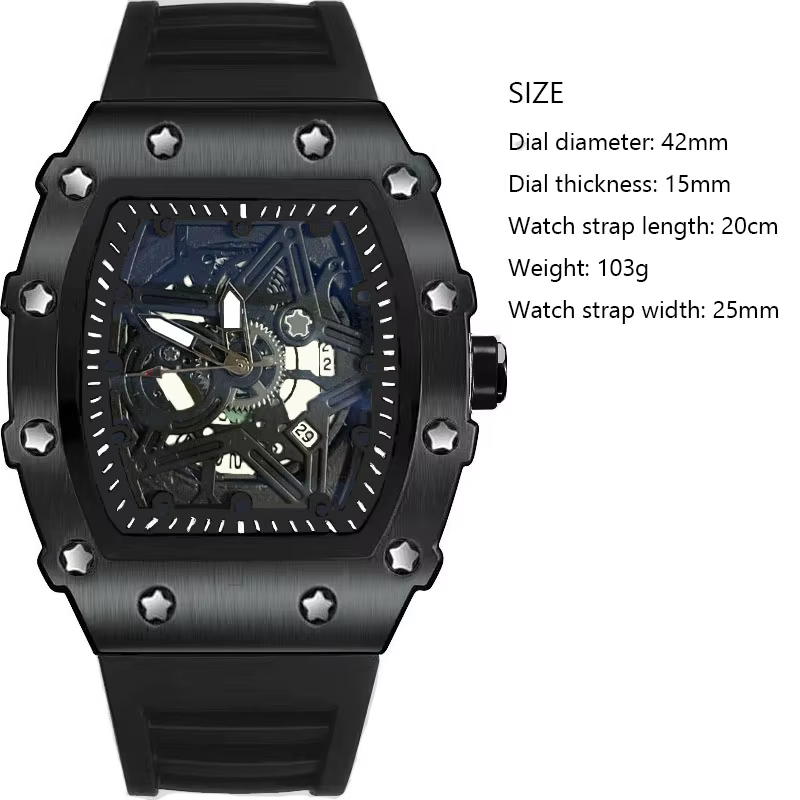 Montres pour hommes, marque de luxe légère, tendance de beauté dominatrice, pentagramme lumineux en 