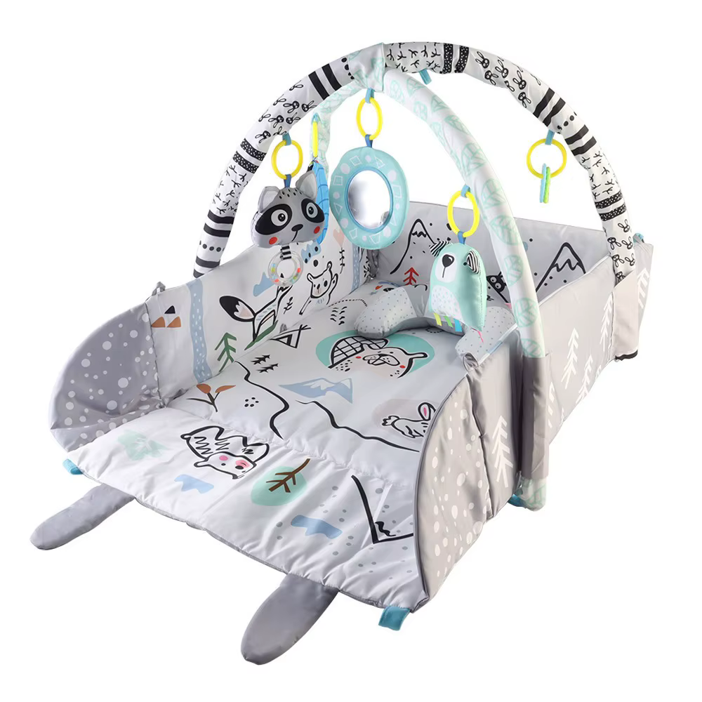 Tapis de jeu pour bébé, tapis de gymnastique pour nourrissons, tapis d'activité lavable en machine,