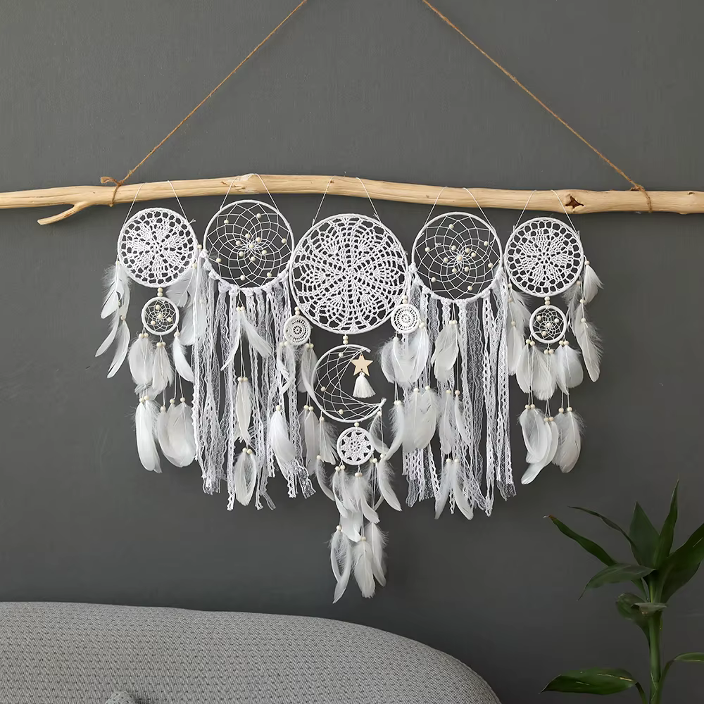 Attrape-rêves bohème pour chambre à coucher, décor de mariage et de Noël, grand mur de confection, o