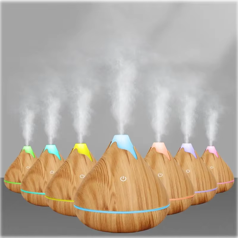 Diffuseur d'huiles essentielles d'aromathérapie 350ML, humidificateur d'air ultrasonique avec téléco