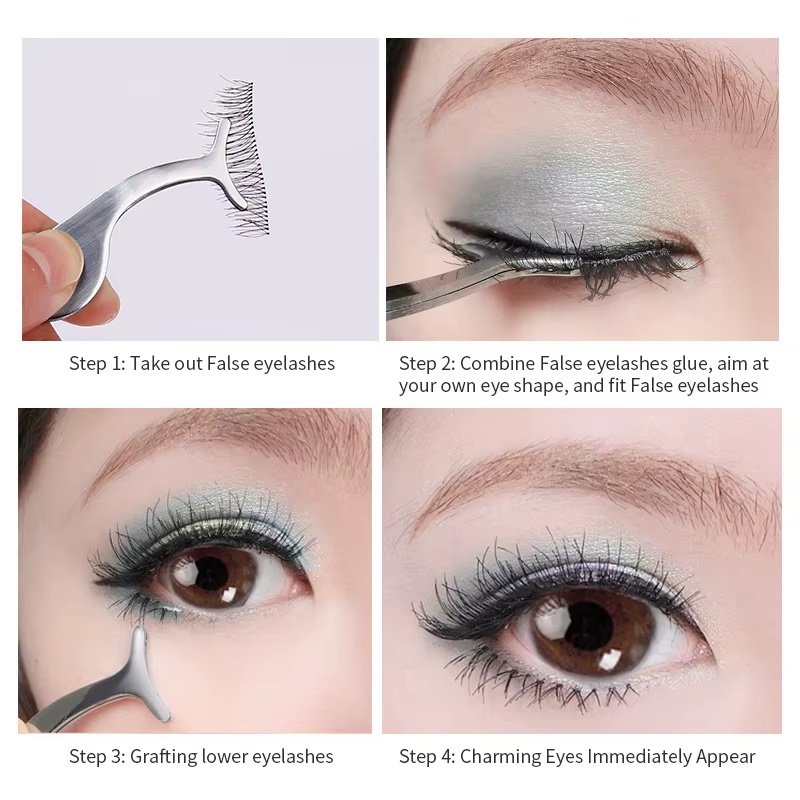 Pince à faux cils, applicateur de faux cils, outils de maquillage, recourbe auxiliaire, cils en viso