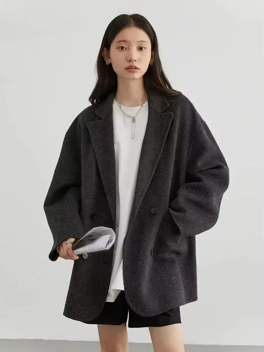 Manteaux en Laine Chic pour Femmes – Nouveauté Printemps-Automne 2026 – Vestes Amples et Chaudes Sty