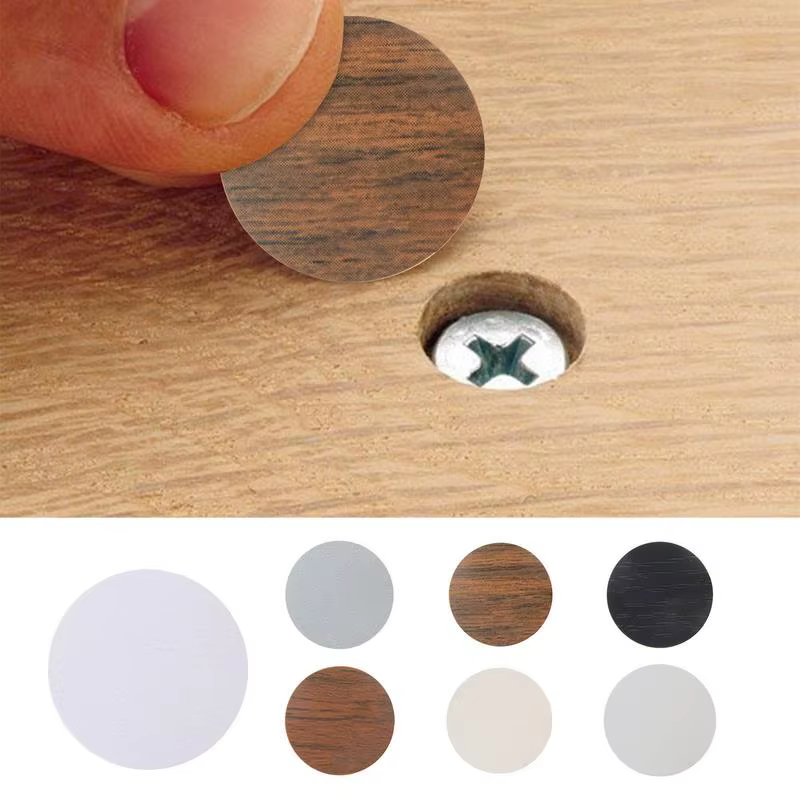 Autocollants auto-adhésifs pour couverture de vis de meubles, autocollants ronds en PVC pour bois, a