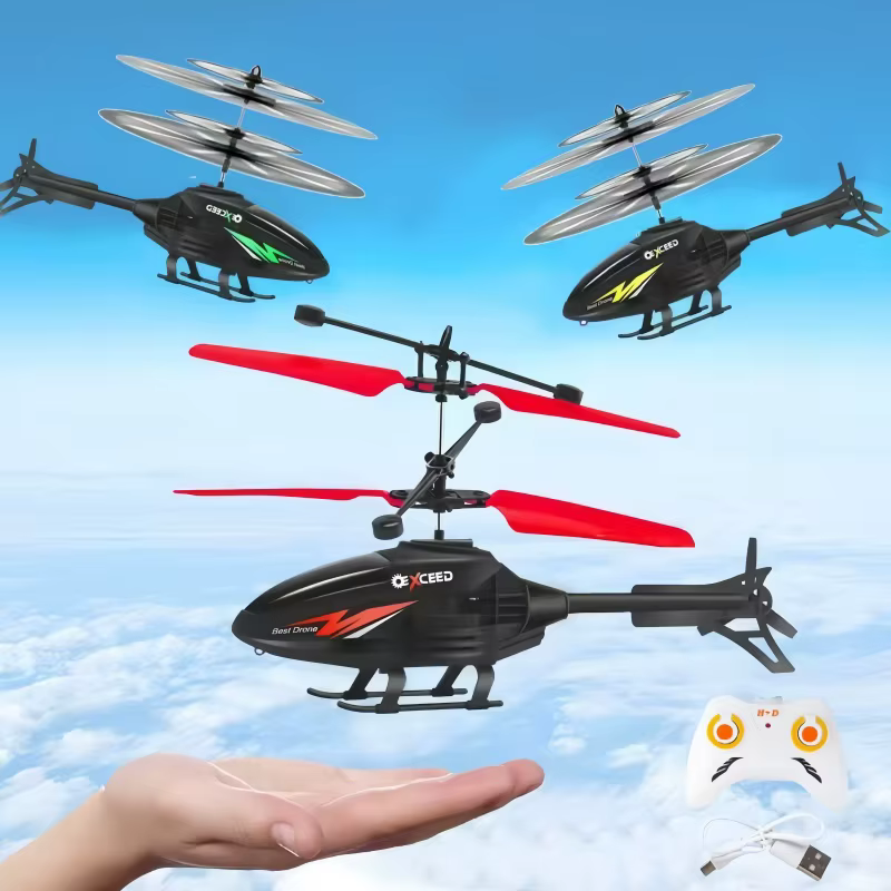 Hélicoptère à Induction, salle de jouets, télécommande chargée, petits avions, formation, coordinati