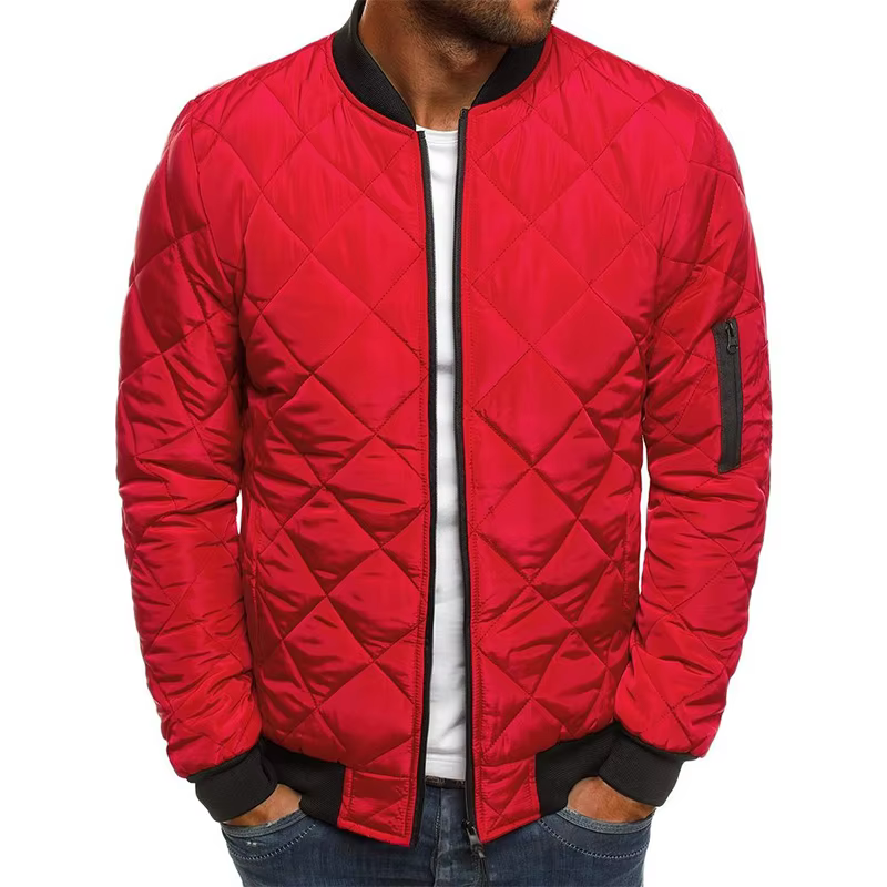 Veste d'hiver légère pressée en maille pour homme, col de Baseball, Vintage, vol décontracté, manche