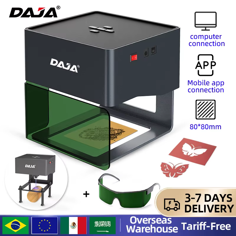 DAJA DJ6 Mini graveur Laser Portable bricolage Bluetooth Machine peint chien étiquette papier cuir e