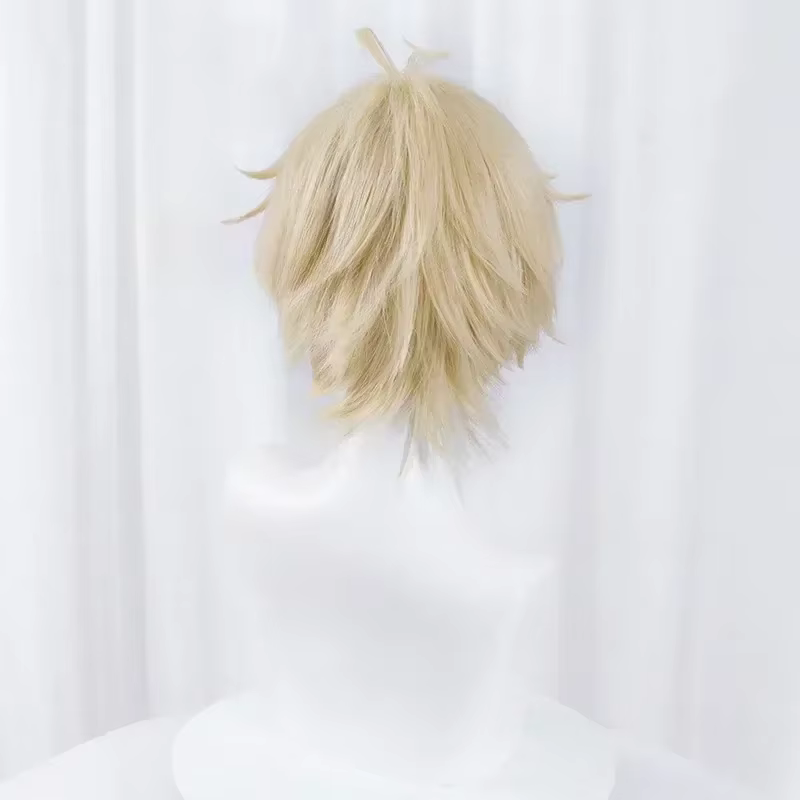Mikaela Hyakuya Cosplay perruque hommes courte perruque Blonde claire Cosplay Anime Cosplay perruque