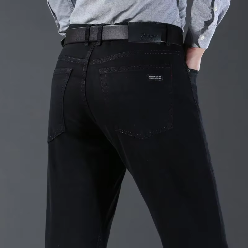 Hommes classique avancé marque de mode Jean Homme Homme doux Stretch noir Biker Masculino Denim pant