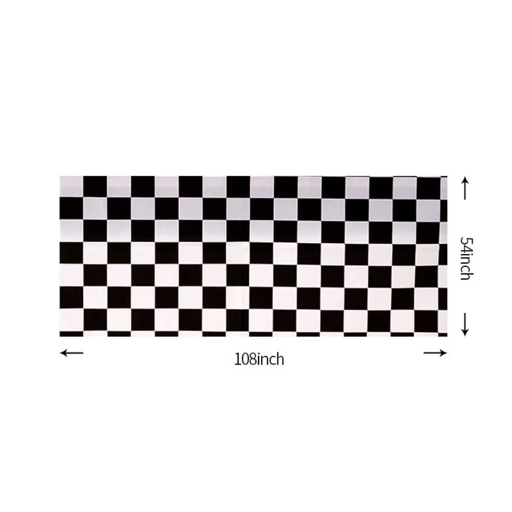 Nappe Jetable à Carreaux Noir et Blanc, 137x274cm, pour ixF1, Course, Imperméable et Anti-taches
