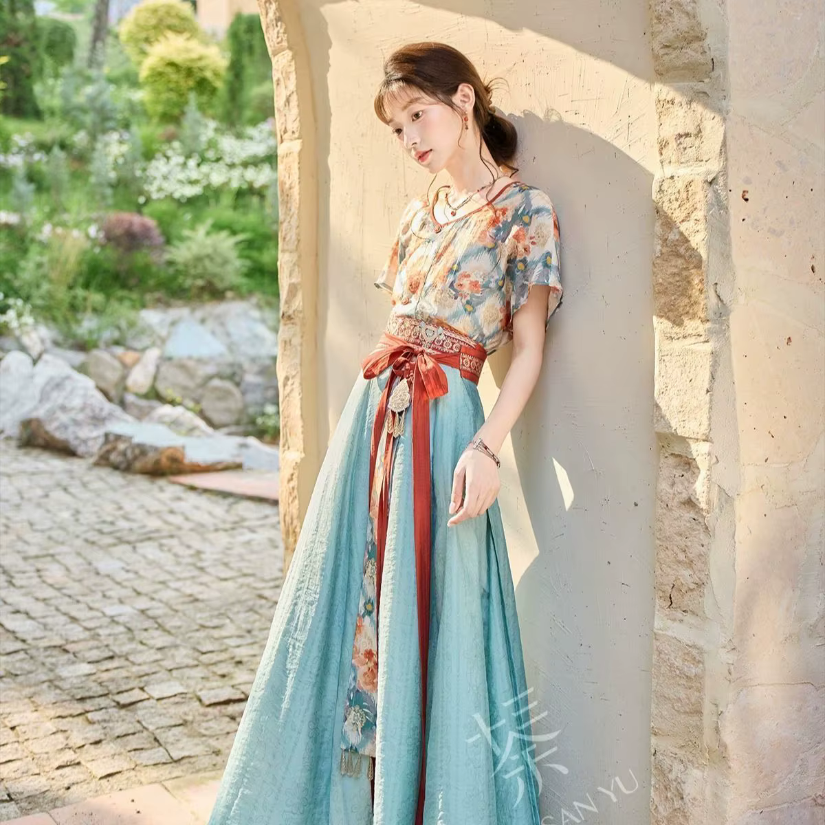 Hanfu moderne de la dynastie Tang, ensemble Beizi & Poqun pour femmes, tenue ancienne élégante, robe