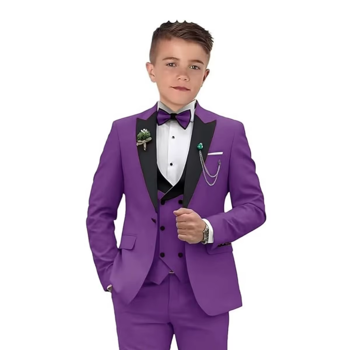 Ensemble de costumes pour enfants de 2 à 14 ans, 4 pièces, bouton unique, costumes formels, Blazer, 