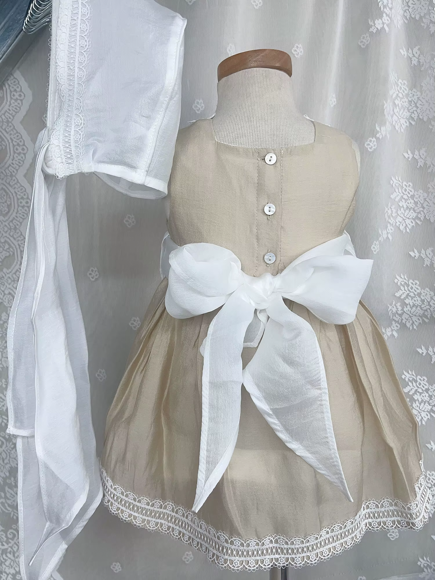 Ensemble de vêtements en dentelle Tencel pour enfants, léger, respirant, haut de gamme, personnalisé