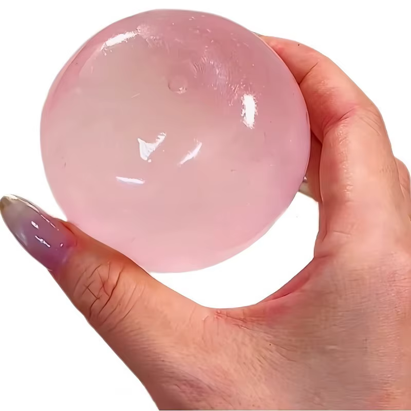 Jouets spongieux en maltose rose Mochi, jouet sensoriel Anti-Stress, doux, simulé, Transparent, joue