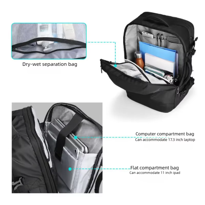 Sac à dos de voyage extensible Mark Ryden avec port USB, grand sac de week-end pour homme, sac à dos