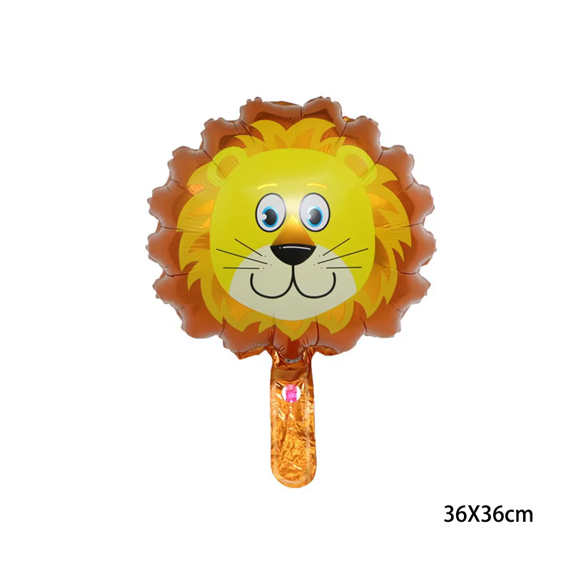 Ballons en aluminium en forme de lion de dessin animé, décorations pour fête d'anniversaire, fête à