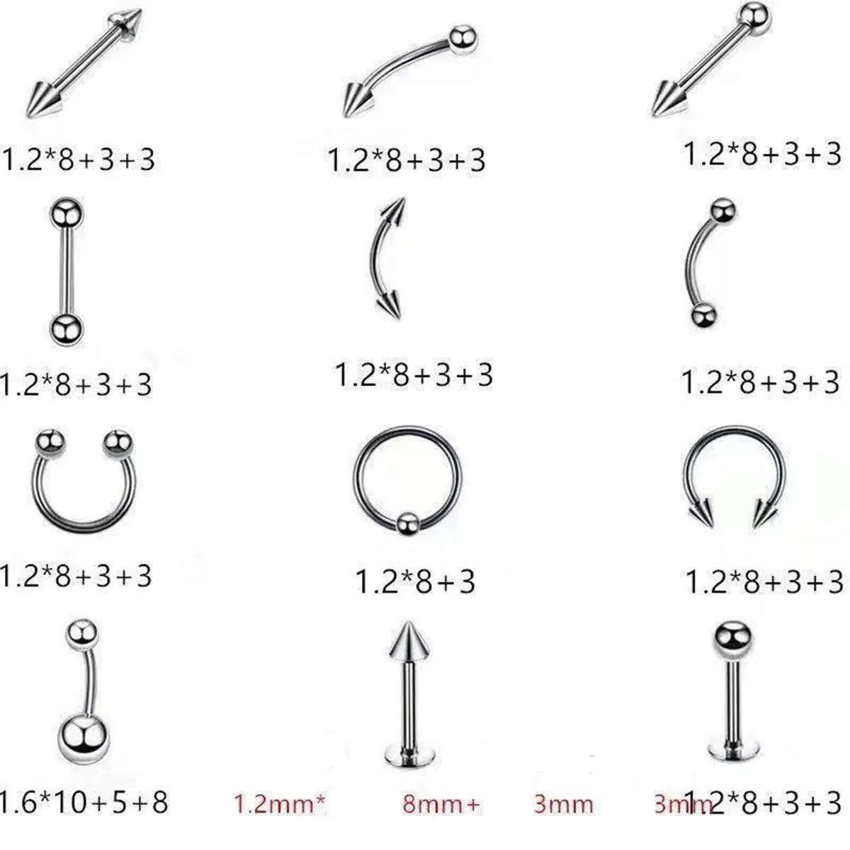 Kit de perçage d'oreille stérile 24/42/84 pièces, pistolet de perçage d'hélice pour Trago de Cartila