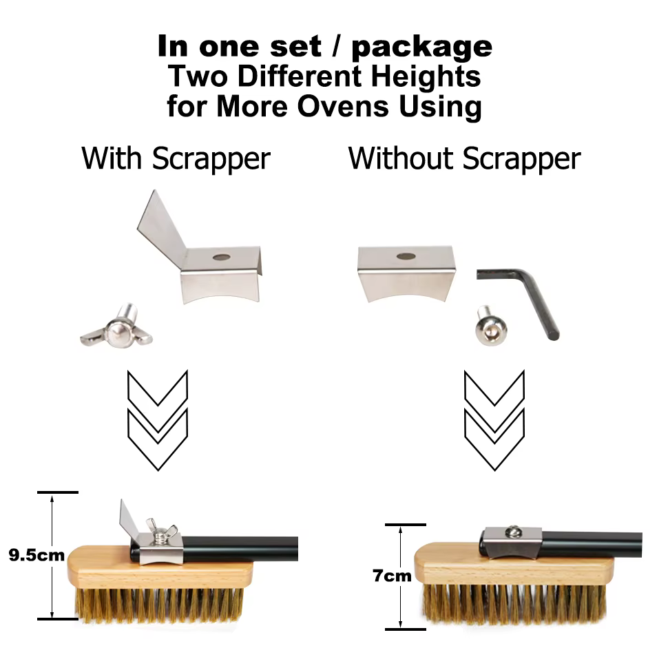 SHANGPEIXUAN Brosse de nettoyage professionnelle en cuivre pour four à pizza et gril domestique, ave