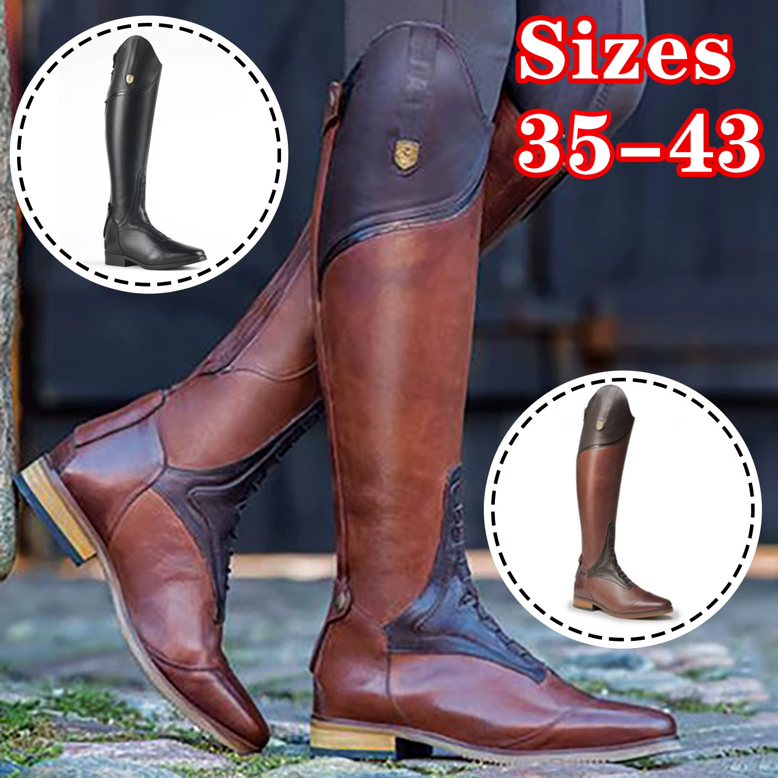 Bottes équestres en cuir véritable pour entraînement sportif professionnel, bottes de chevalier mont