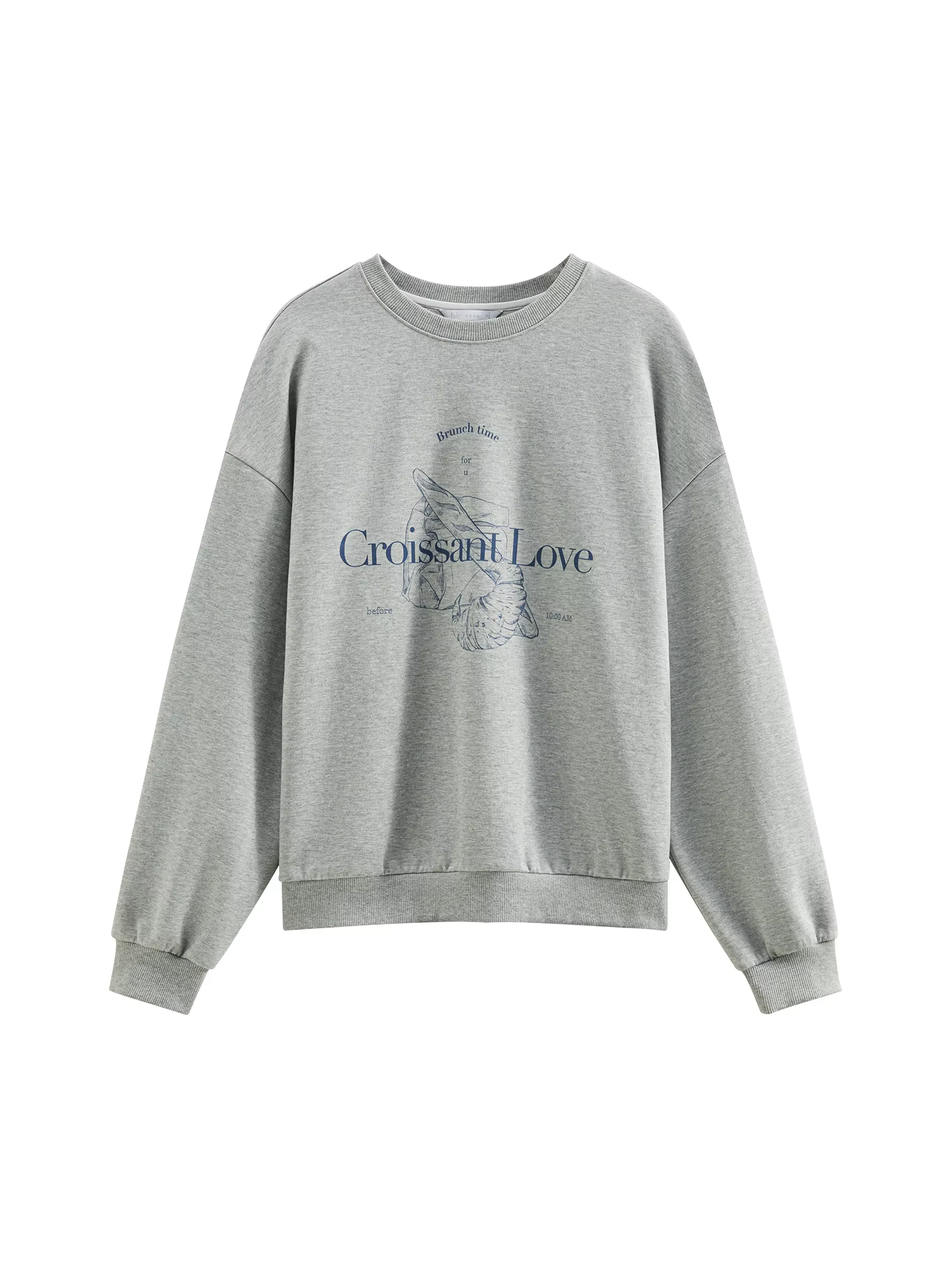 FSLE-Sweat-shirt à col rond sans capuche pour femme, haut décontracté tout match, tenues chics, gris
