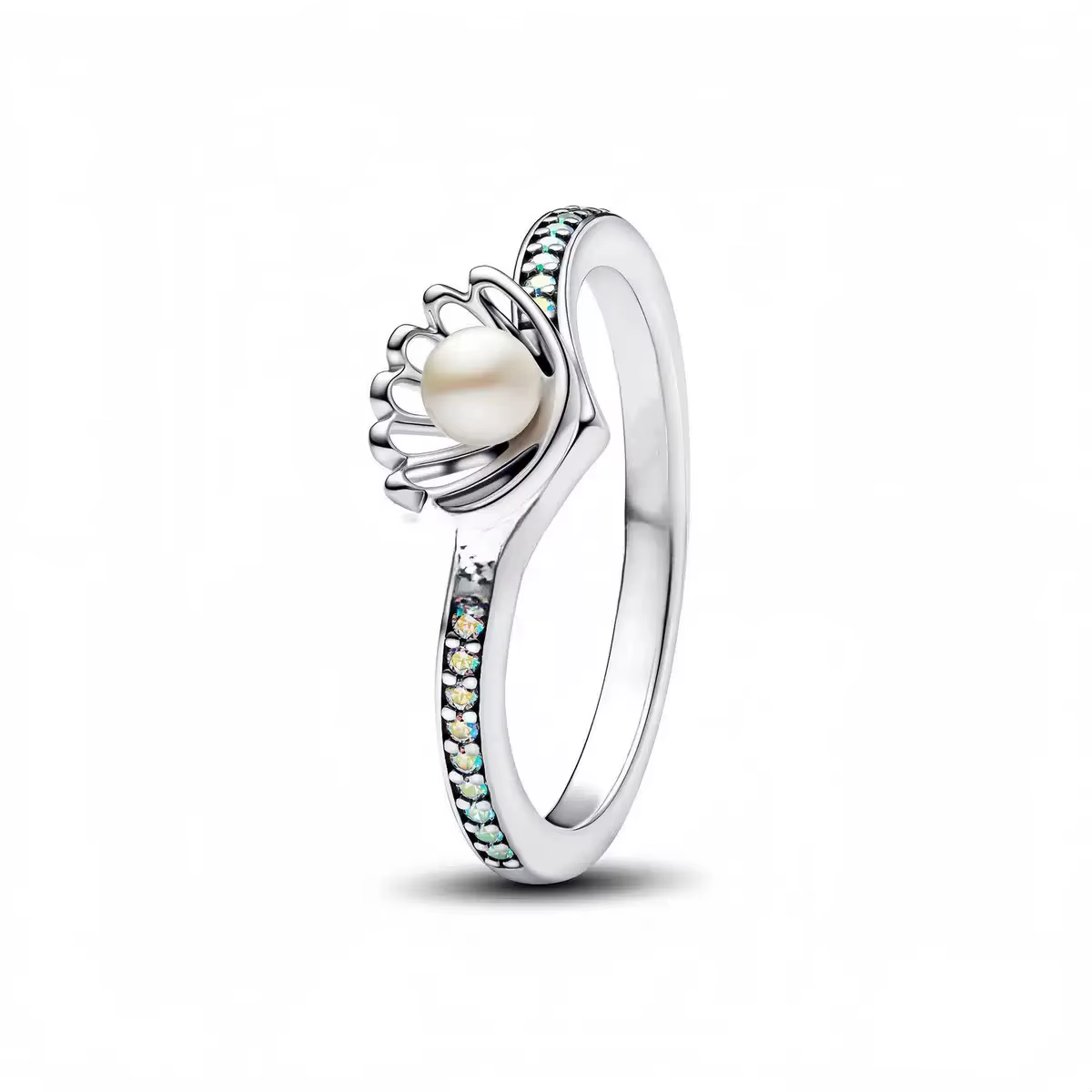 Bague en argent pur 925% en forme de cœur Minnie, couronne de princesse, pour femmes, bijoux fins à