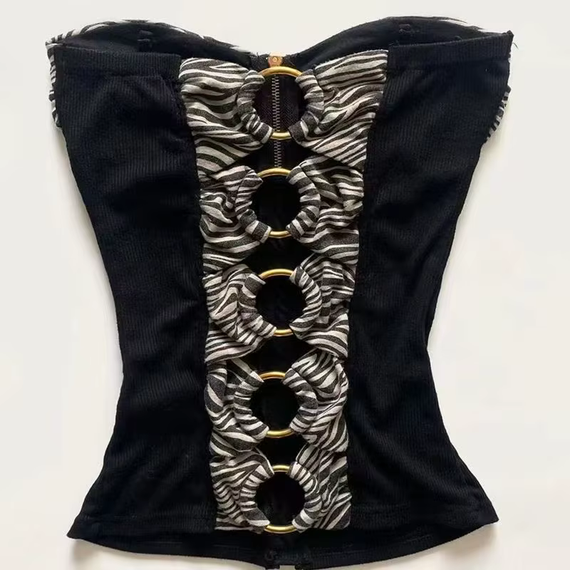 Rétro Hottie Slim bretelles gilets sous-culture américaine léopard couture débardeurs Punk Harajuku 