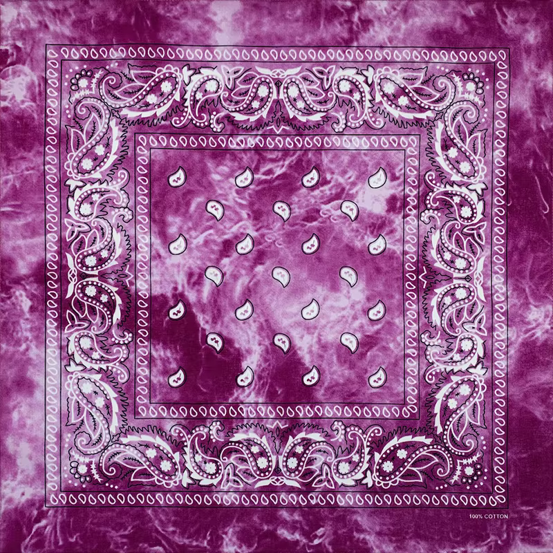 Nouveau Design cravate colorant cajou Paisley Hip Hop 100% coton carré Bandana écharpe unisexe bande
