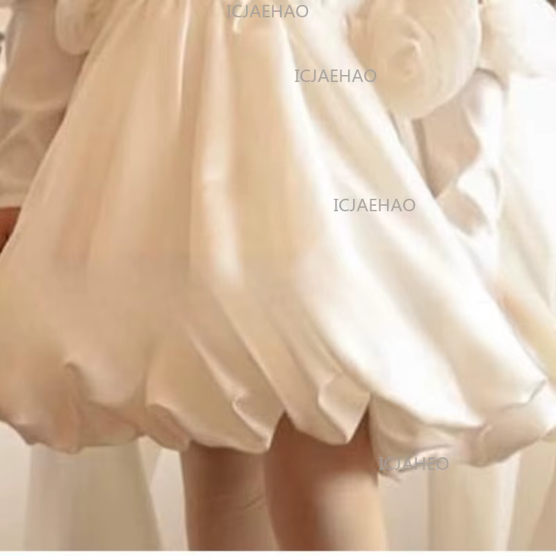 Robe de princesse blanche pour filles, idéale pour anniversaire, mariage, demoiselle d'honneur, banq