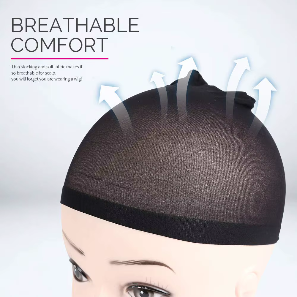 40 pièces bonnet de perruque en nylon bas bonnet de perruque élastique noir, marron, marron clair