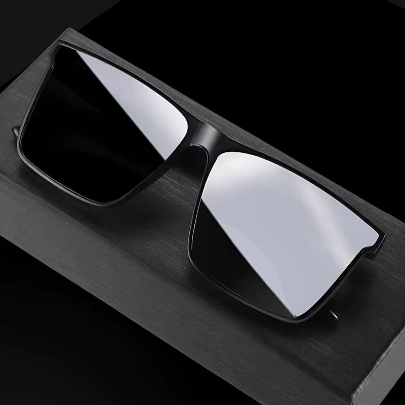Lunettes carrées noires simples pour hommes et femmes, 1 pièce, pour hommes et femmes, voyage en ple