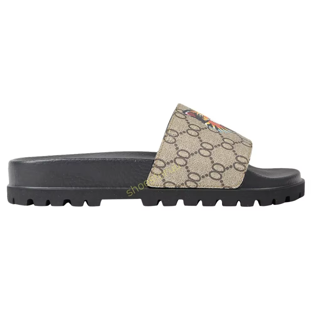 Claquettes de créateur tendance pour hommes et femmes, sandales plates en caoutchouc, noires et blan