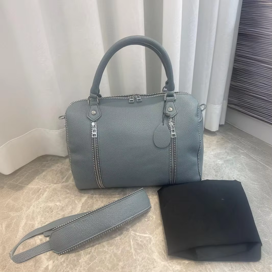 Nouveau sac à main en cuir pour femme, motif lychee noir, sac bandoulière, sac seau