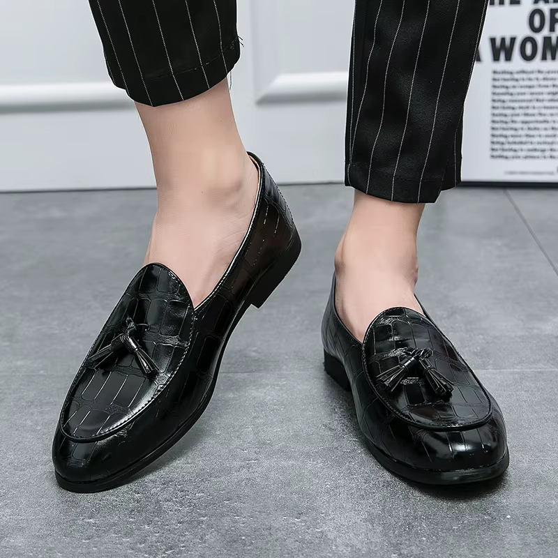 Chaussures de mariage pour hommes mocassins à enfiler tendance glands chaussures en cuir hommes chau