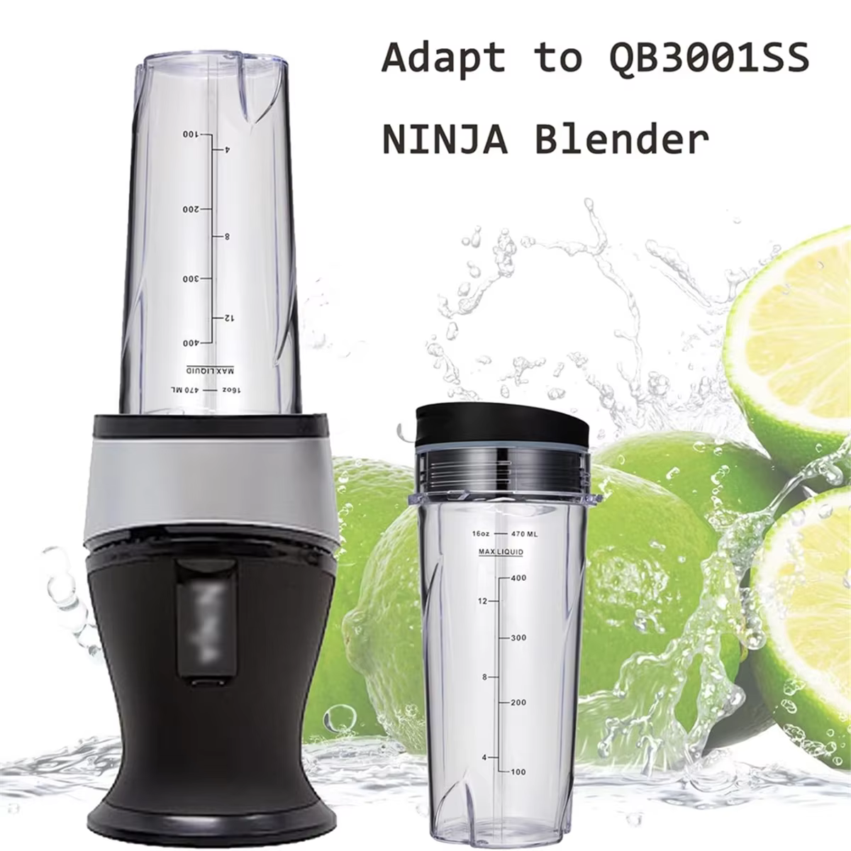Mixeur Personnel Compact de 16Oz, Accessoire de Remplacement Standard pour Ninja QB3001SS, avec Vide