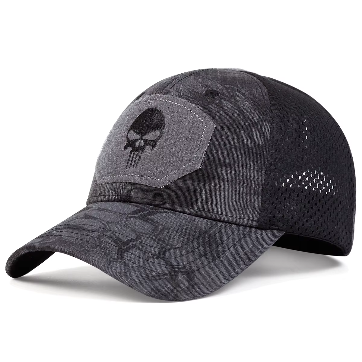 Casquettes de Baseball unisexes brodées de crâne pour hommes, en maille respirante pour l'extérieur,