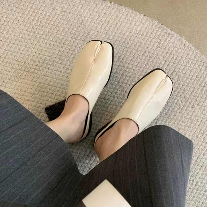 Mules de marque en microcarence douce pour femmes, pantoufles Tabi Ninja, mocassins confortables, mo