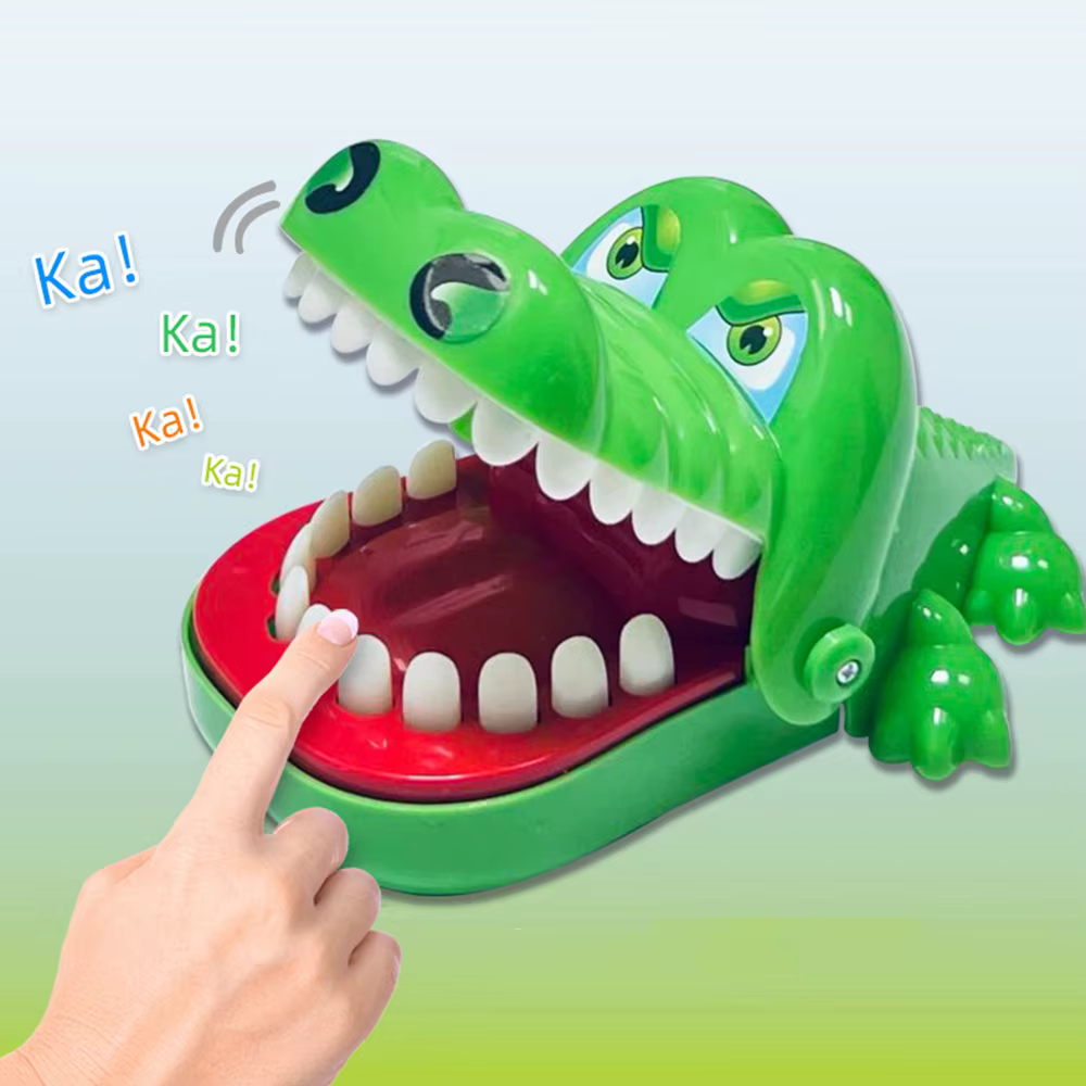Jouets de dents de crocodile pour enfants, morsures de crocodile, entraînement de réaction des doigt
