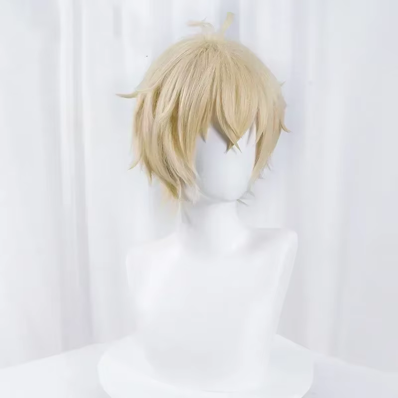 Mikaela Hyakuya Cosplay perruque hommes courte perruque Blonde claire Cosplay Anime Cosplay perruque
