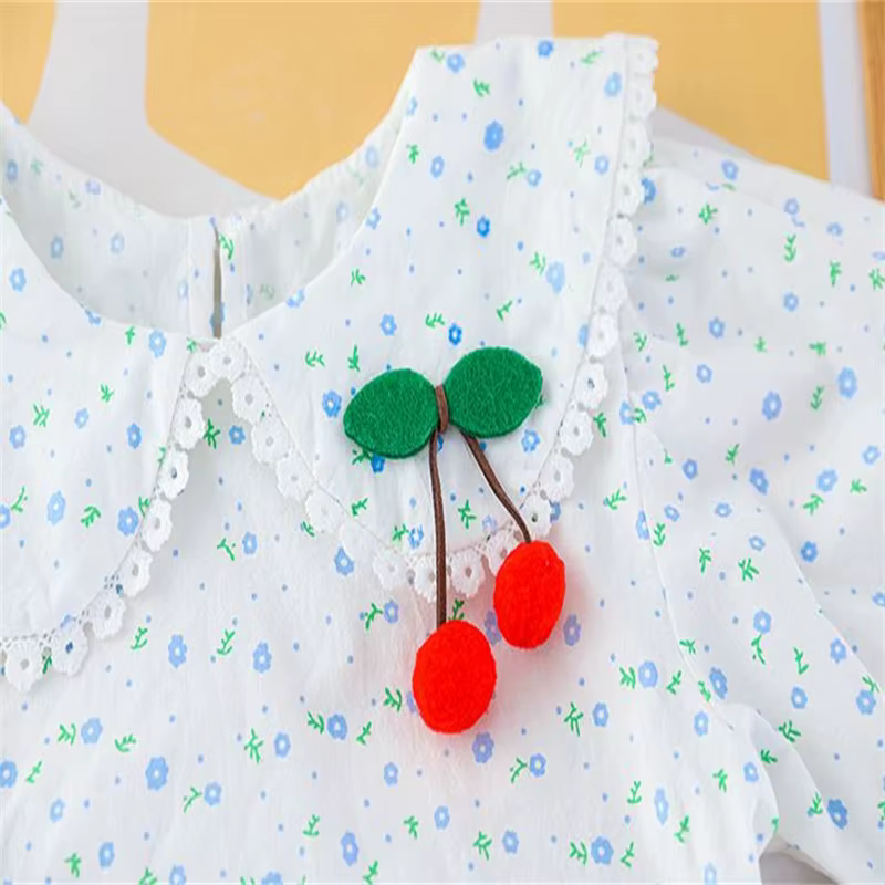 Ensemble de Vêtements pour Bébé Fille, Motif Floral, Manches sulf, Couleur Unie, Bavoirs Décontracté