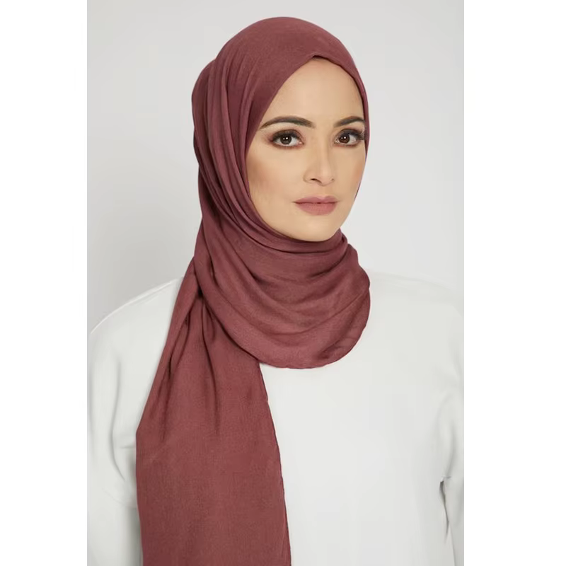 Écharpe Hijab en Jersey de Coton Modal pour Femme, Long Châle Musulman, Turban Doux Uni, Bandeau de 
