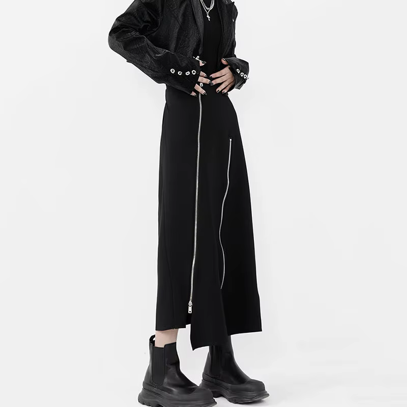 Jupe mi-longue pour femme, jupes Y2K, design personnalisé, style coréen, pur compromis, streetwear a
