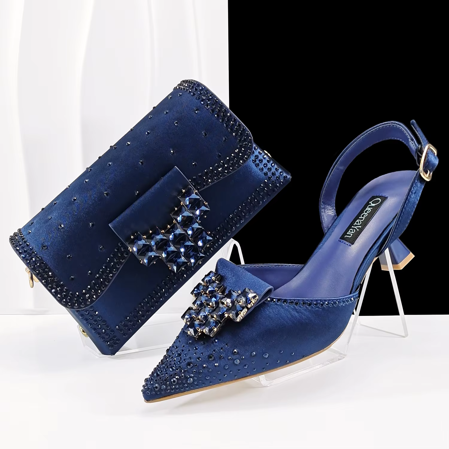 doershow Nouveauté Ensemble chaussures et sac de mariage africain Couleur vin Chaussures italiennes 