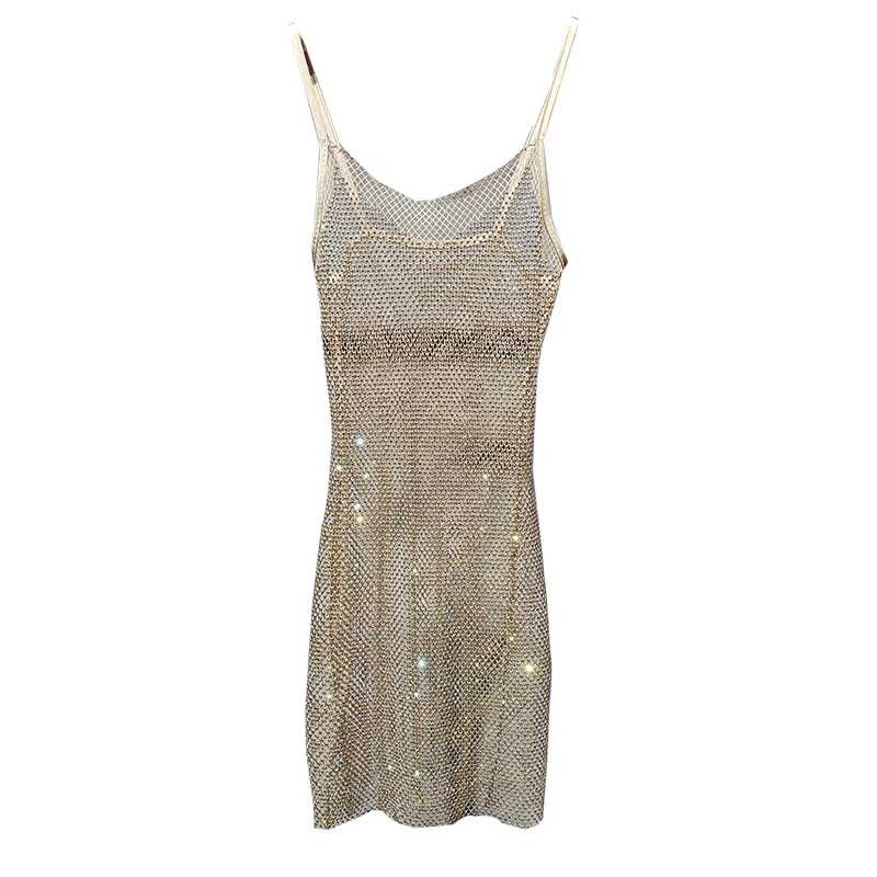 Bunduextrêmes-Robe Mi-Longue Sexy et Slim pour Femme, Diamant Brcorporelle, Clip, Sac de Tempérament