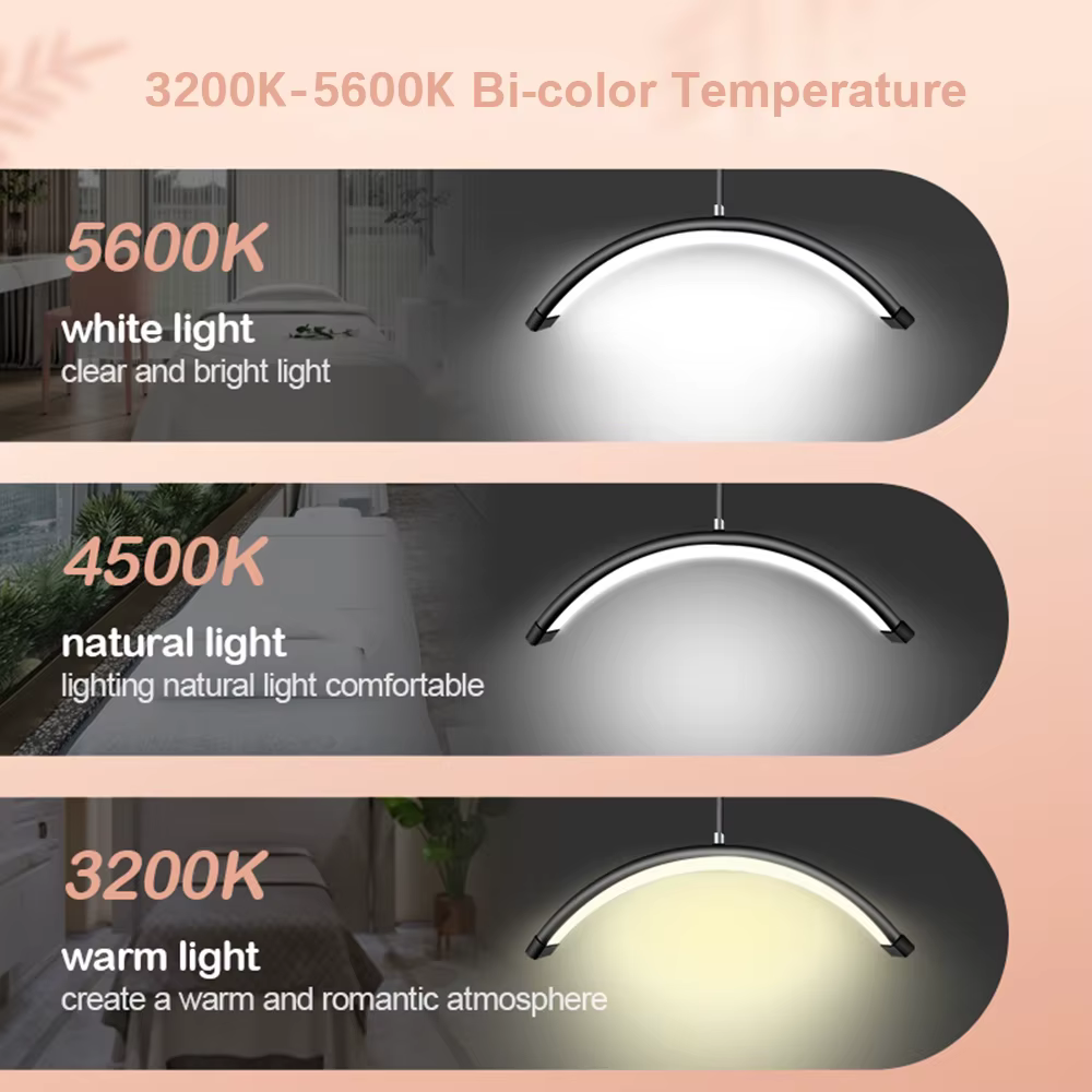 Andoer HD-M6X 36W sol LED lumière vidéo demi-lune en forme de lumière de remplissage 3200K-5600K rég