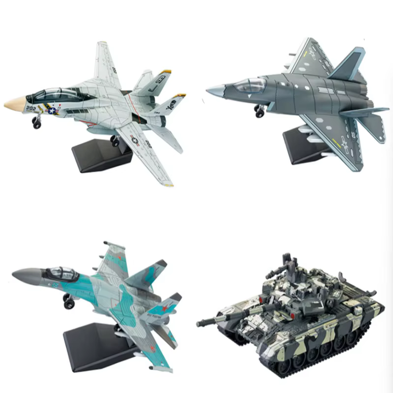 Bloc de construction modèle militaire à monter soi-même, jouet F14 Tomcat J-35 furtif Su35s, chasseu