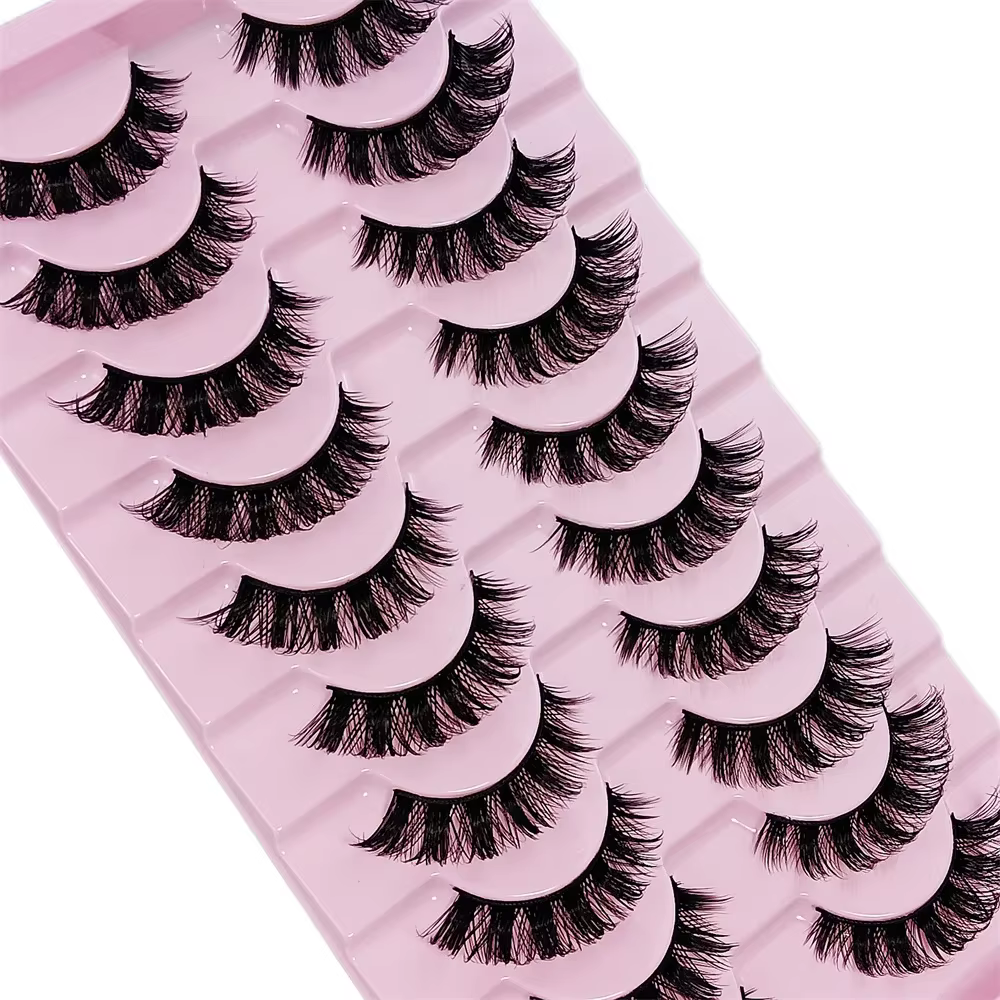 10 paires DD Curl russe bande cils moelleux Volume Faux cils DD Curl dramatique désordre Faux vison 