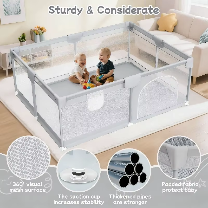 Parc de jeux IMBABY pour bébés et tout-petits, enclos de jeu anti-chute pour intérieur et extérieur,