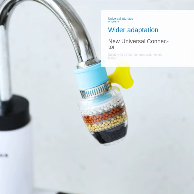 Filtre à eau 6 couches pour robinet, supporter ficateur d'eau, pierre médicale, buse de charbon de b