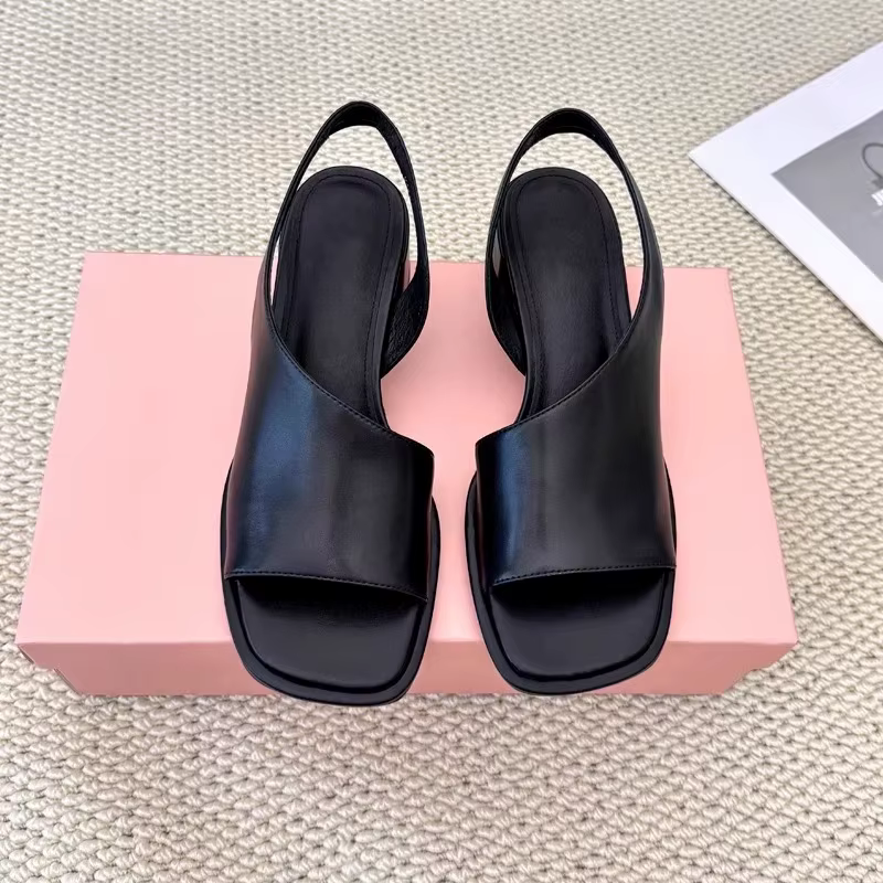 Sandales romaines grande taille pour femme, confortables, à talon épais, bout carré, polyvalentes, t